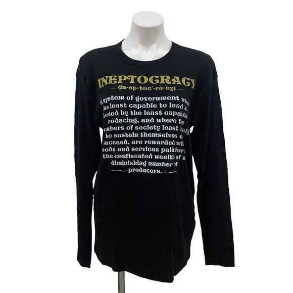 American Apparel Tops - AMERICAN APPAREL combed cotton black printed longsleeved crewneck sweater top XL